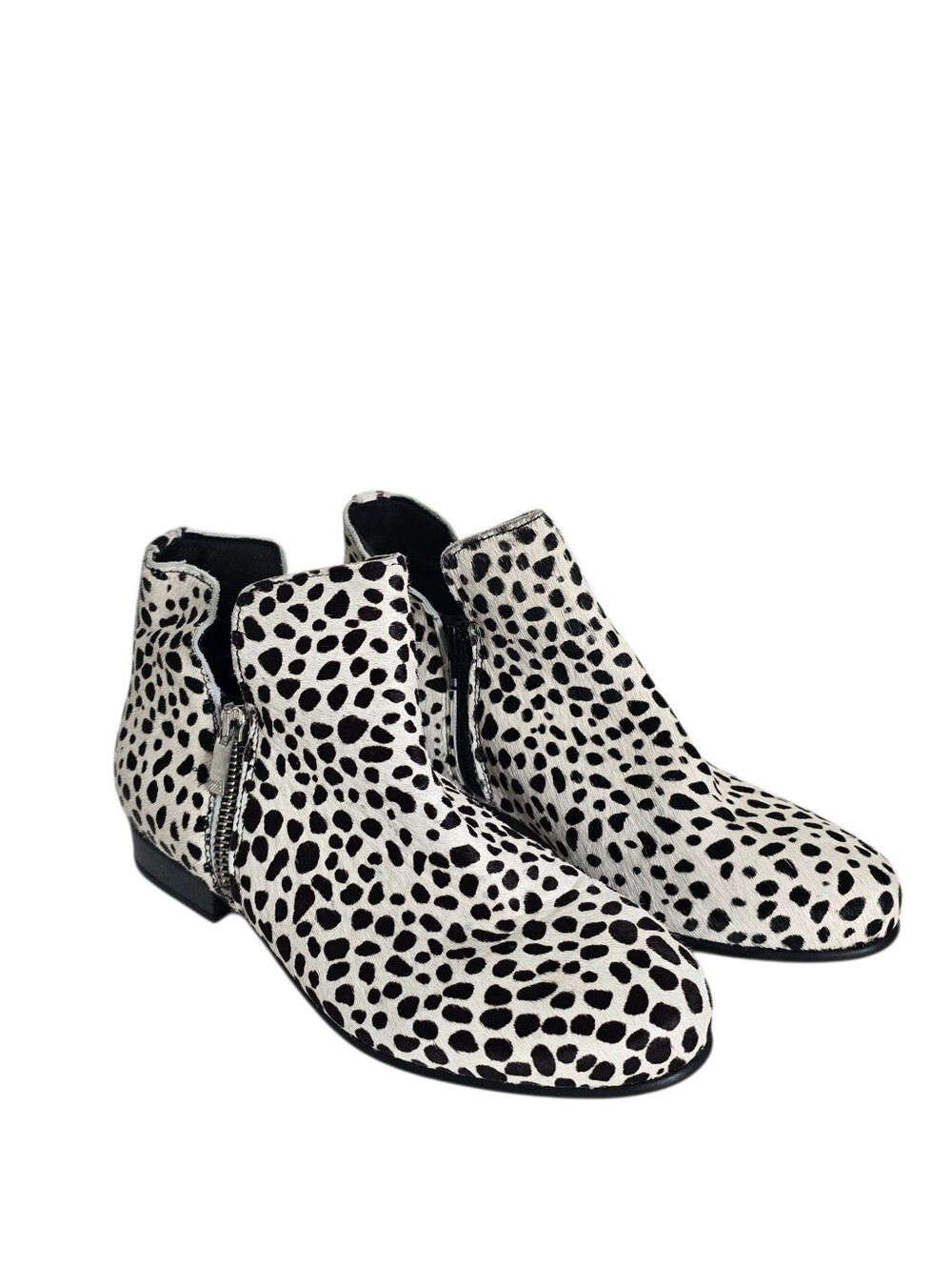 Eric Michael Isabella Dalmatian Print Calf Hair Bootie 38 Polka Dot Indie Sleaze